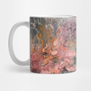 French Garden Reflection Abstract Pink Flowers Mug